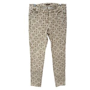 J McLaughlin Patterned Pants Jeans Tan White Size‎ 8